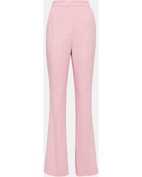 Alexander McQueen - High-rise Crepe Flared Pants - Lyst