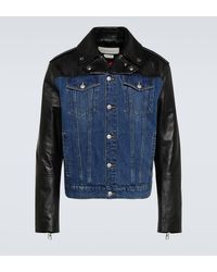 Alexander McQueen - Veste en jean et cuir - Lyst