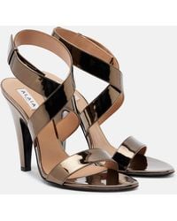 Alaïa - Cone Mirrored Leather Sandals - Lyst