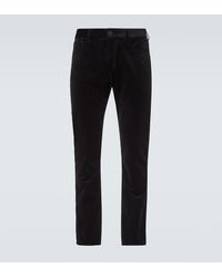 Ralph Lauren - Mid-Rise Cotton Velvet Slim Pants - Lyst
