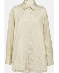 The Row - Nomoon Jacquard Silk Poplin Shirt - Lyst