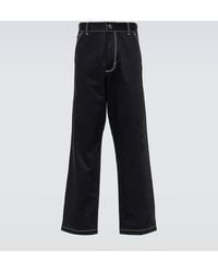 Prada - Pantalones Rectos En Mezcla De Algodon - Lyst