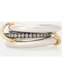 Spinelli Kilcollin - Libra Noir Sterling Silver And 18kt Gold Rings With Diamonds - Lyst