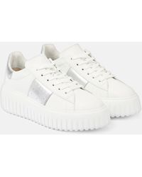 Hogan - H-Stripes Leather Platform Sneakers - Lyst