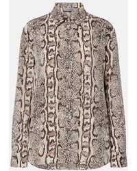 Balenciaga - Snake-Print Silk Shirt - Lyst