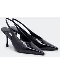 Jimmy Choo - Isa Croc-Effect Leather Slingback Pumps - Lyst
