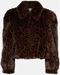 Chloé - Leopard-Print Cropped Faux Fur Jacket - Lyst