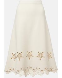 Altuzarra - Melly Scalloped Crepe Midi Skirt - Lyst