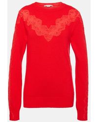 Stella McCartney - Pullover Aus Wolle Mit Spitze - Lyst