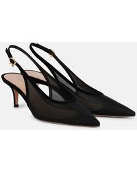 Gianvito Rossi - Slingback-Pumps 55 Aus Organza Mit Leder - Lyst