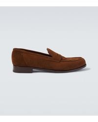 Lardini - Woven Suede Penny Loafers - Lyst