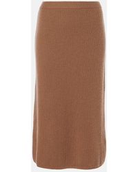 Max Mara - Just Ribbed-Knit Wool And Cashmere Midi Skirt - Lyst