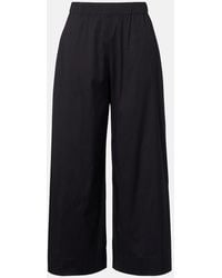 Max Mara - Pece Cropped Cotton-Blend Wide-Leg Pants - Lyst