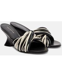 Dries Van Noten - 75 Leather Wedge Mules - Lyst