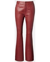 Chloé - Leather Flared Pants - Lyst