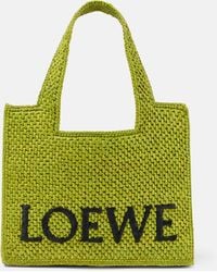 Loewe - Paula's Ibiza Font Small Raffia Tote Bag - Lyst