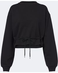 Dries Van Noten - Cropped Cotton Jersey Sweatshirt - Lyst
