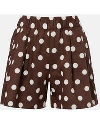 Asceno - Zurich Polka-Dot Linen And Cotton Shorts - Lyst