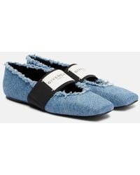 Givenchy - Sliced Square Denim Ballet Flats - Lyst