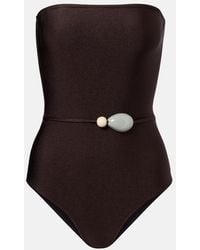 Adriana Degreas - Deco Solid Embellished Swimsuit - Lyst