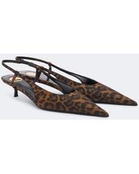 Saint Laurent - Secret Leopard-Print Slingback Pumps - Lyst
