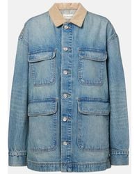 SLVRLAKE Denim - Hayden Corduroy-Trimmed Denim Jacket - Lyst