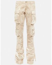 The Attico - Low-Rise Denim Cargo Pants - Lyst