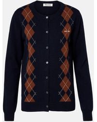 Miu Miu - Cardigan Argyle De Cachemir - Lyst