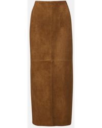 Nour Hammour - Selly Suede Midi Skirt - Lyst