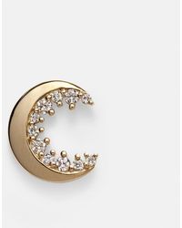 Sydney Evan - Crescent Moon 14Kt Single Earring With Diamonds - Lyst