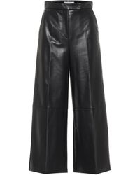 Max Mara Ravel High-rise Wide-leg Leather Pants - Black