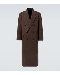 AURALEE - Double-Breasted Wool Coat - Lyst