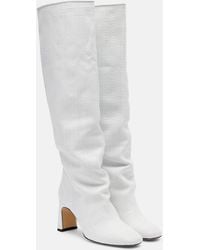 Souliers Martinez - Roberta Woven Leather Knee-High Boots - Lyst