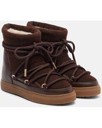 Inuikii - Felt Wedge Leather-Trimmed Snow Boots - Lyst