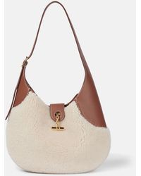 Loro Piana - Bobbin Medium Faux Shearling Shoulder Bag - Lyst
