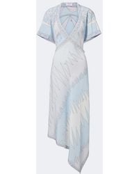 PUCCI - Labirinto Asymmetric Silk Crepe De Chine Midi Dress - Lyst