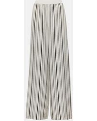 JOSEPH - Hulin Striped Silk Crepe Wide-Leg Pants - Lyst