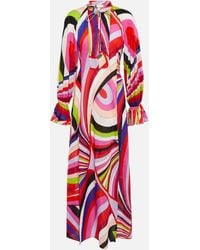 Emilio Pucci - Printed Cotton Maxi Dress - Lyst