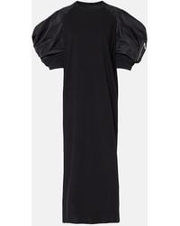 Sacai - Puff-Sleeve Cotton-Blend Jersey Midi Dress - Lyst