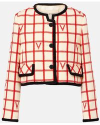 Valentino - Vlogo Checked Wool-Blend Jacket - Lyst