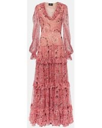 Etro - Vestido De Fiesta De Seda A Capas - Lyst
