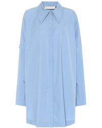 Marni Top oversize in cotone - Blu