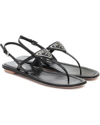 Prada Sandalen aus Lackleder - Schwarz