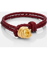 Bottega Veneta - Knot Braided Leather And Sterling Bracelet - Lyst