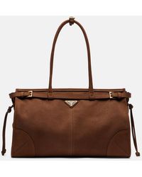 Prada - Bonnie Large Leather Shoulder Bag - Lyst