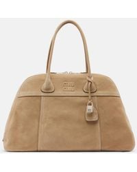 Miu Miu - Vivant Large Suede Bowling Bag - Lyst