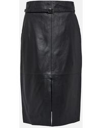 Yves Salomon - Leather Midi Skirt - Lyst