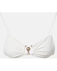 Christopher Esber - Ring-Detail Ruched Bikini Top - Lyst
