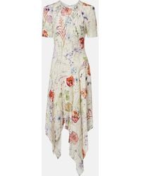 McQueen - Abito Midi Meadow Con Stampa Floreale - Lyst