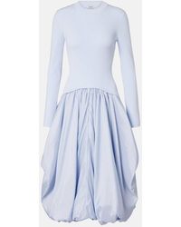 Jonathan Simkhai - Kenlie Taffeta-Trimmed Midi Dress - Lyst